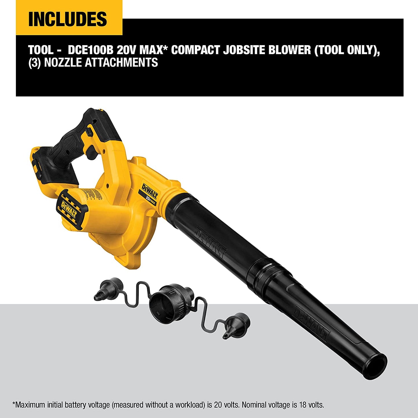 Dewalt 20V MAX Blower 100 CFM Airflow Variable Speed Switch Includes Trigger Lock Bare Tool Only (DCE100B)