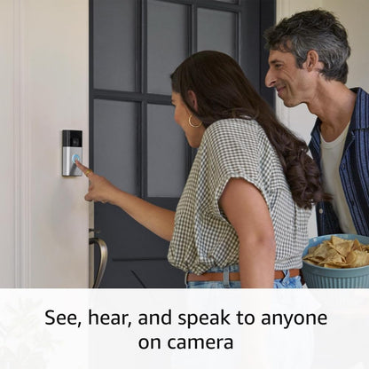 New Generation Battery Doorbell with Enhanced Coverage and Advanced Features - 66% More Video Coverage, Live View, Two-Way Talk, Motion Detection & Alerts - 2024 Release, Satin Nickel