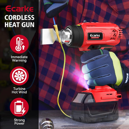 Cordless Heat Air Gun for Milwaukee M18 18V Battery,350W 990℉ Rated Temperature Heat Gun Fast Heating for Milwaukee Heat Gun for Epoxy Resin/Diy Shrink PVC Tubing/Wrapping/Crafts(Tool Only)