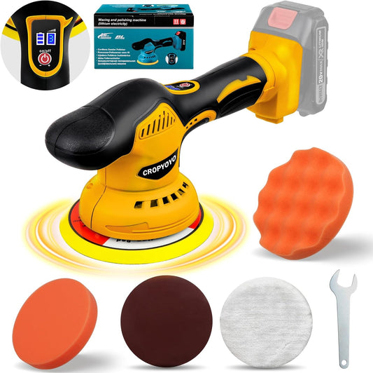 Cordless Car Buffer Polisher Compatible for Dewalt 20V Battery Polishers and Buffers with 6 Variable Speed up to 5500RPM Car Buffer Polisher for Car Detailing/Polishing/Waxing(Battery Not Included)