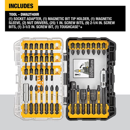 DeWalt Screwdriver Bit Set Impact Ready Flextorque 40-Piece (DWA2T40IR)