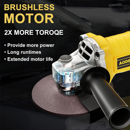 Cordless Angle Grinder for DEWALT 20V Max Battery, 10000RPM Brushless Grinder Tool, 4-1/2'' Electric Grinders Power Tools with Grinding Wheels and Auxiliary Handle for Cutting, Grinding (Tool Only)