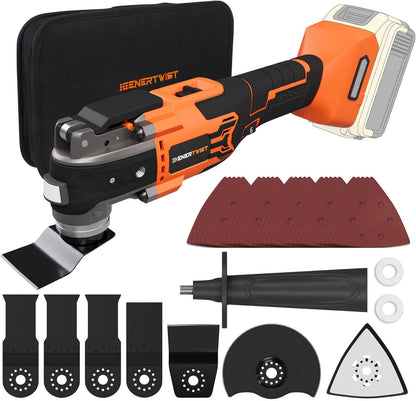 Brushless Oscillating Tool Compatible for DEWALT Battery 6 Variable Speed Cordless Oscillating Multi-Tool with LED Light Carrying Case for Cutting Scraping Sanding(Battery Not Included)