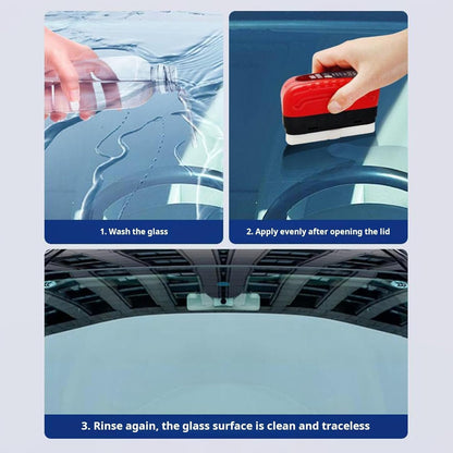 Automotive Oil Film Cleaning Brush Glass Cleaning Board 2024 New Glass Coating for Windshield Prevents Rain and Fog Cleaning Glass Brush Improves Clarity and Visibility