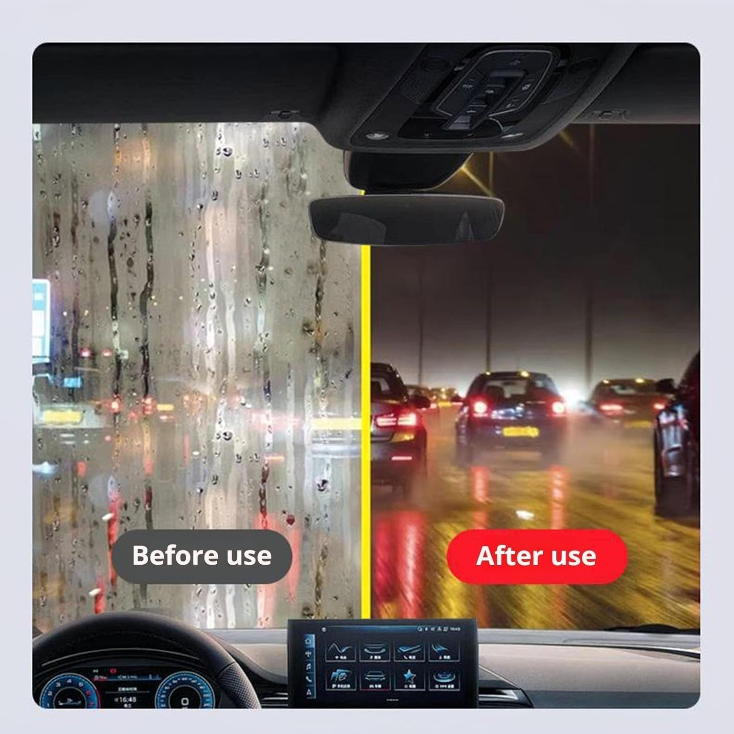 Automotive Oil Film Cleaning Brush Glass Cleaning Board 2024 New Glass Coating for Windshield Prevents Rain and Fog Cleaning Glass Brush Improves Clarity and Visibility