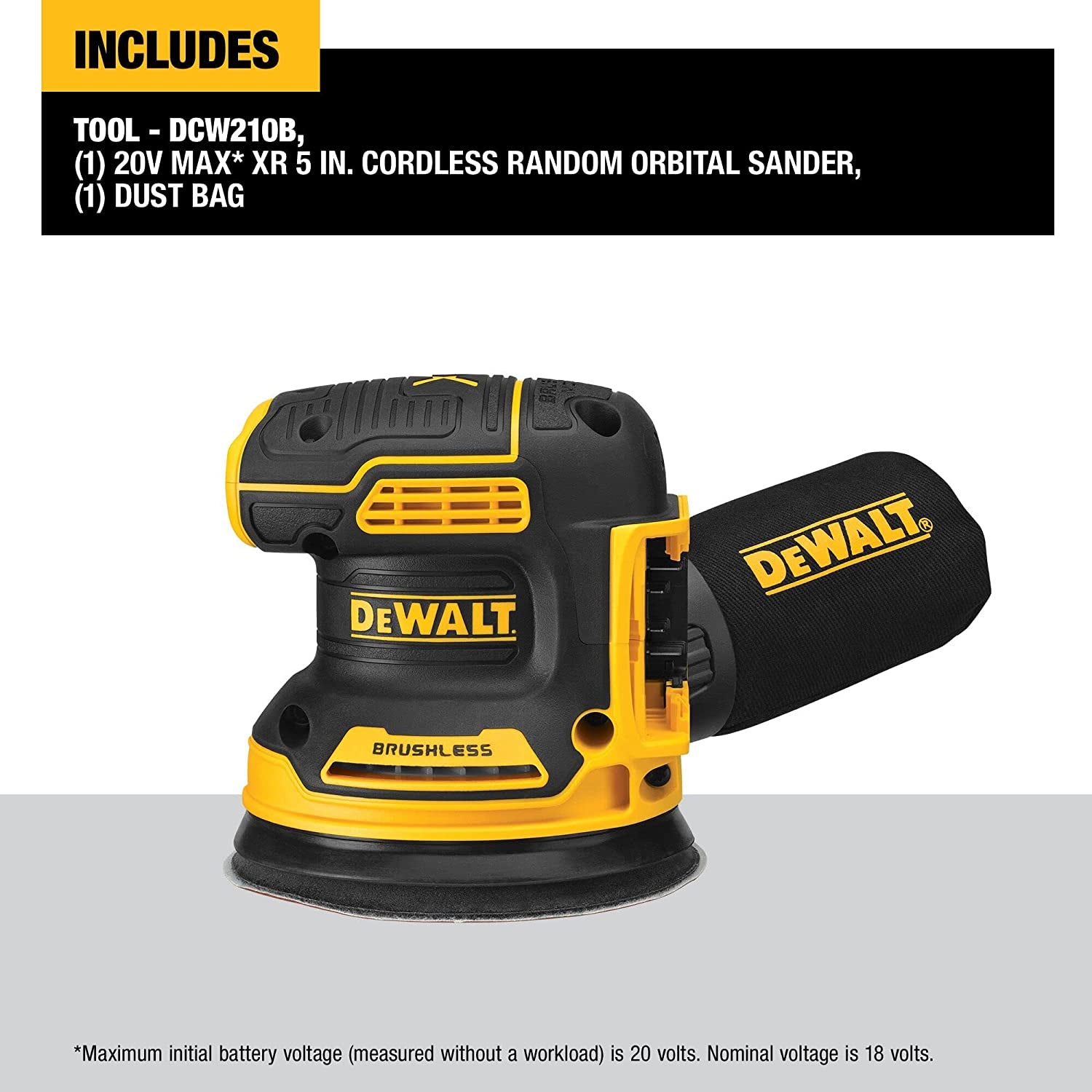 DeWalt 20V MAX Orbital Sander, Tool Only (DCW210B)