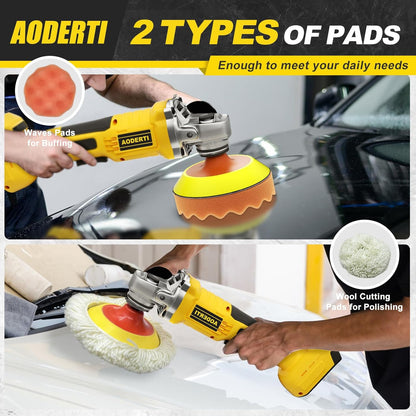 Cordless Buffer Polisher Compatible with DEWALT 20V Max Battery 5000-10000RPM Variable Speed Brushless Motor Car Buffer Lightweight Rotary Polisher for Boat Car Polishing and Waxing (Tool Only)