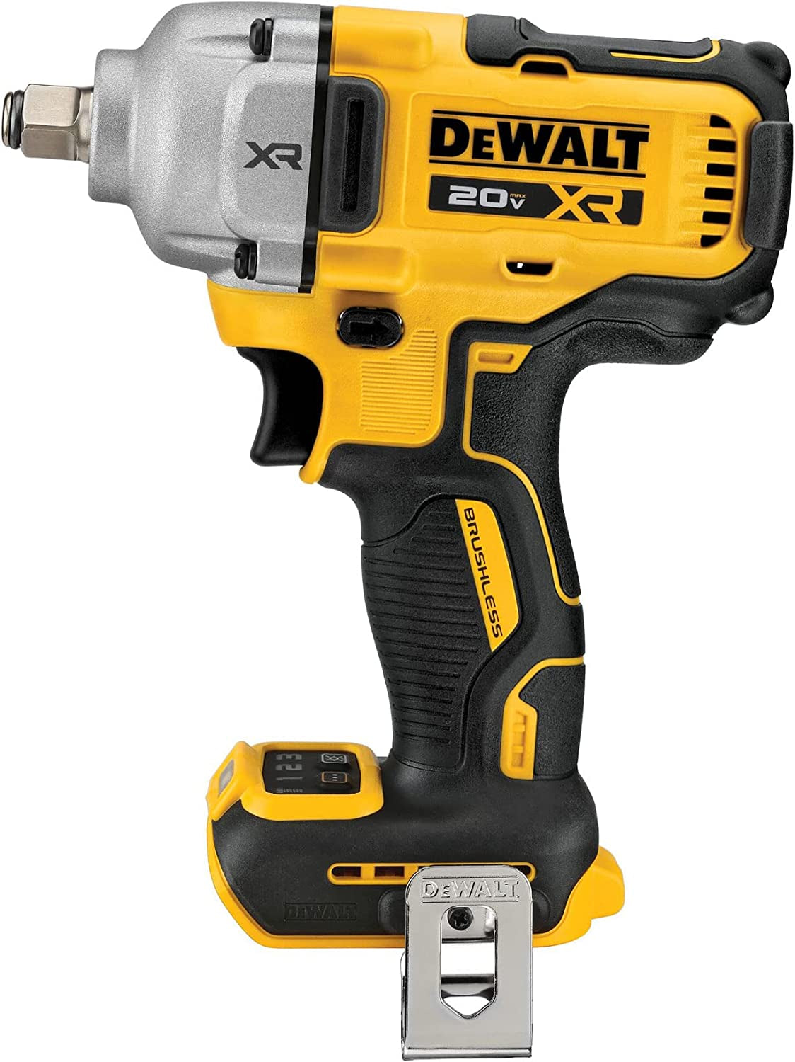 DeWalt 20V MAX Cordless Impact Wrench 1/2" Hog Ring Includes LED Work Light and Belt Clip Bare Tool Only (DCF891B)