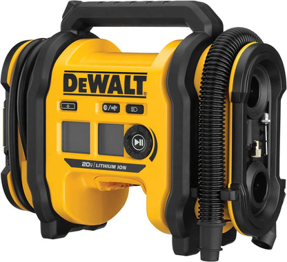 DeWalt 20V MAX Tire Inflator Compact and Portable Automatic Shut Off LED Light Bare Tool Only (DCC020IB)