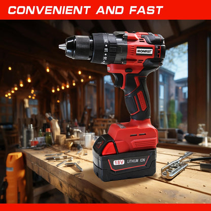 Cordless Drill for Milwaukee M18 Batteries, 1/2” Metal Self Lock Chuck, 150Nm MAX Torque, 2 Variable Speed 20+3 Position, Professional Drill/Driver (NO BATTERY)