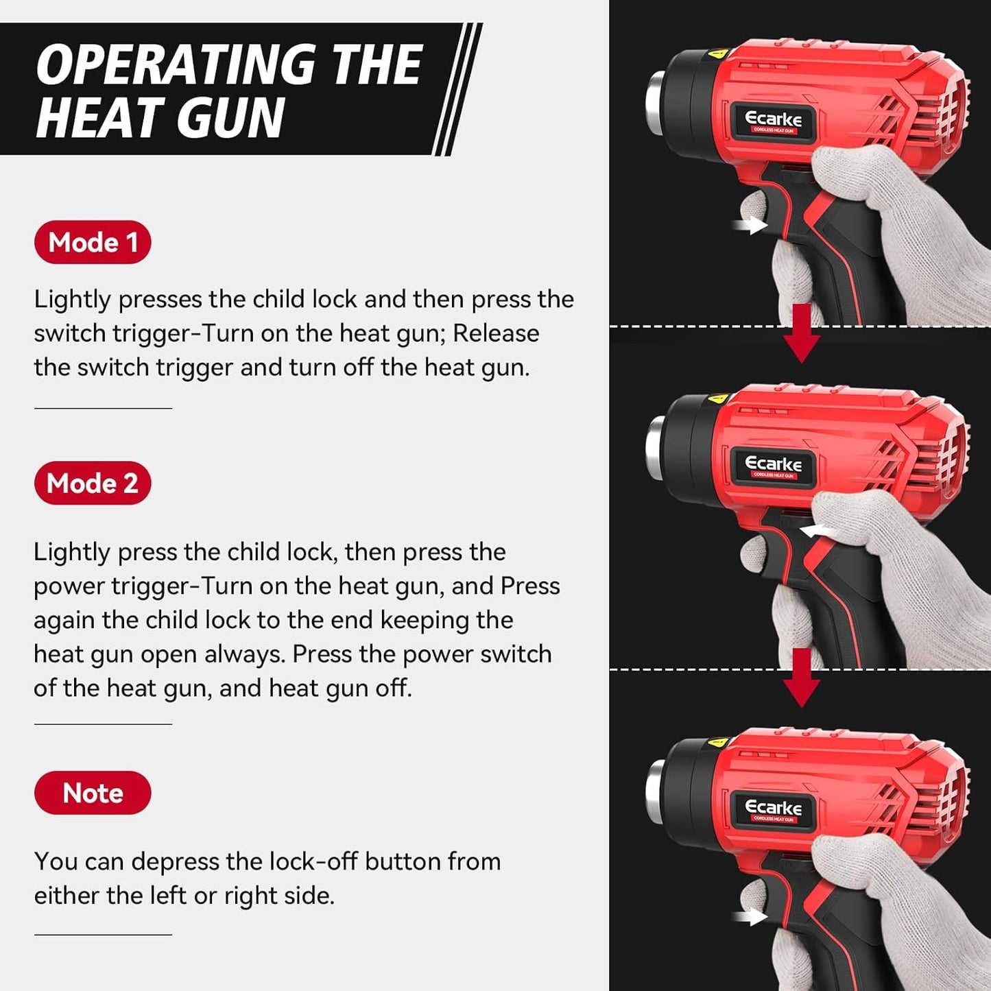 Cordless Heat Air Gun for Milwaukee M18 18V Battery,350W 990℉ Rated Temperature Heat Gun Fast Heating for Milwaukee Heat Gun for Epoxy Resin/Diy Shrink PVC Tubing/Wrapping/Crafts(Tool Only)