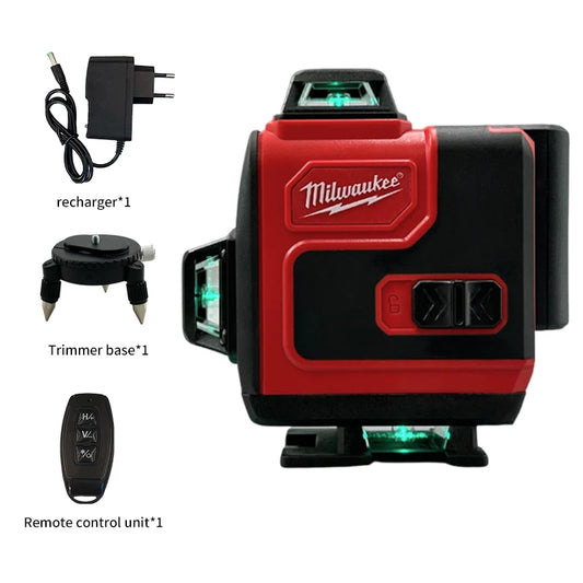 Milwaukee 16 Lines Laser Level Green Light Horizontal Vertical Cross Laser Level Construction Tool Rechargeable Battery Tools