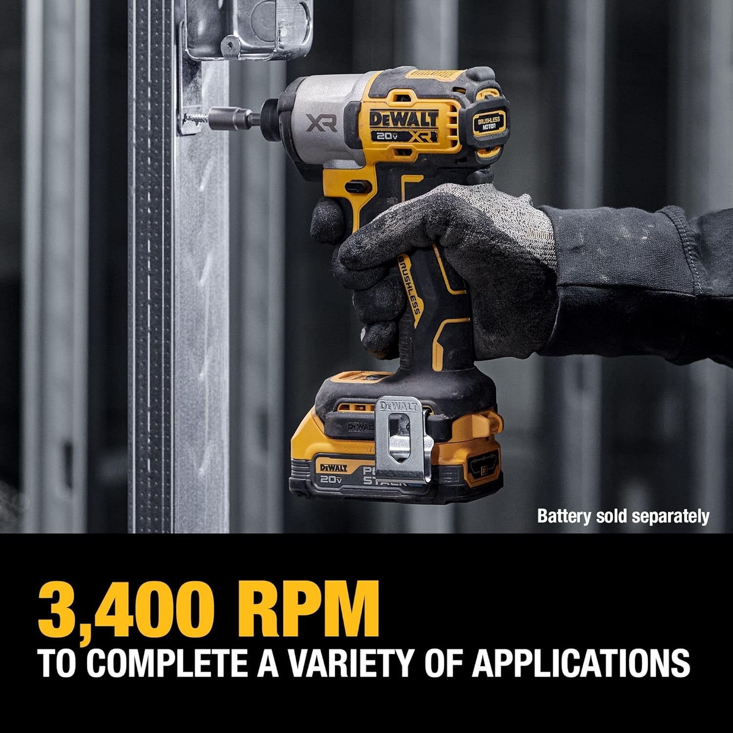 DeWalt 20V MAX XR Impact Driver, Brushless, 1/4", 3-Speed, Bare Tool Only (DCF845B)